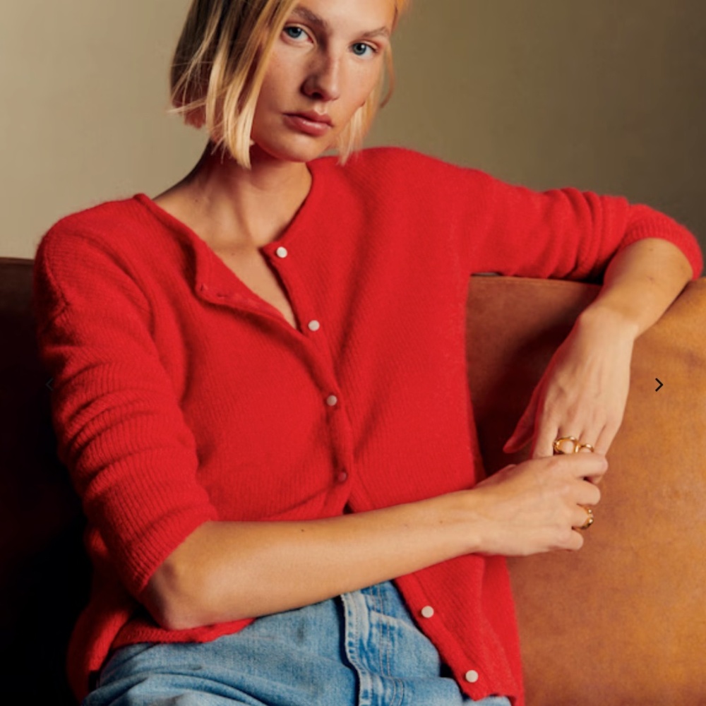 SEZANE-Gaspard Cardigan (Red)-Small - Picture 8 of 9